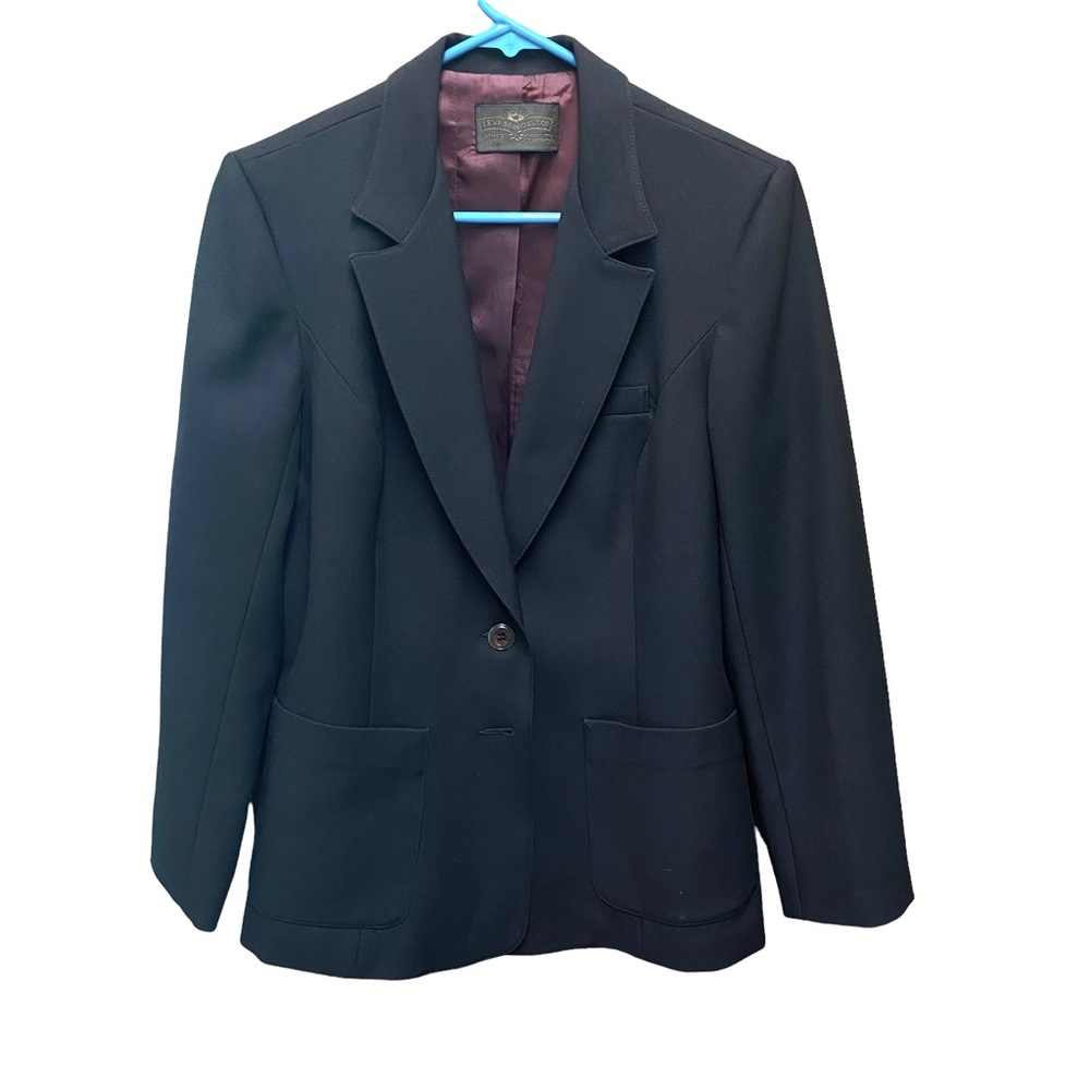 Vintage Levis Brown Polyester Blazer Jacket womens M